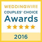 Wedding Wire Couples Choice award for Reviews and Testimonials 